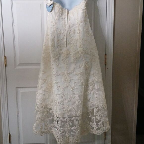 Alfred Angelo 1774NT Ivory  HiLo Lace Wedding Dress and wedding veil  Sz 18 - Picture 8 of 15